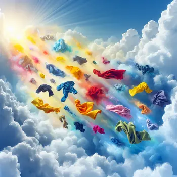 In my dream, laundry floated like clouds, vibrant colors dancing in sunlight.