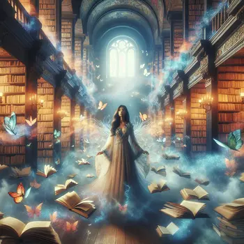 In a dream, the librarian whispered secrets from ancient, glowing books.