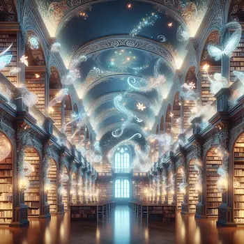 In a dream, I wander a vast, glowing library filled with whispering books. In a dream, I wander a vast, glowing library filled with whispering books.