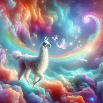 In my dream, a llama danced gracefully under a rainbow sky.