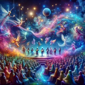 In my dream, colors danced as a magical concert filled the night sky.