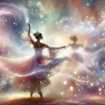 In my dream, the maid danced gracefully, dust swirling like enchanted magic.