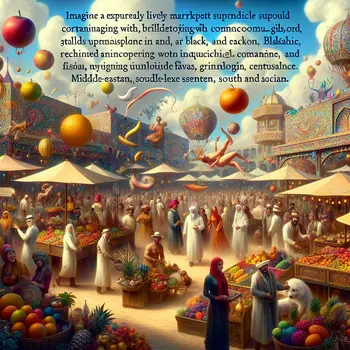 In my dream, a vibrant marketplace buzzed with colors, laughter, and wonders.