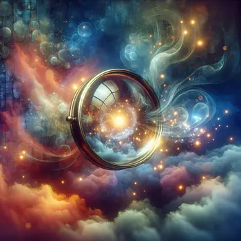 In my dream, a monocle floated, illuminating secrets in swirling mist.