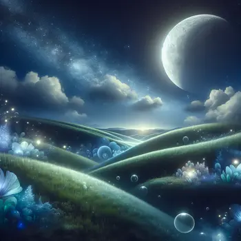 In my dream, the moon sparkled, casting silver light on sleeping hills.