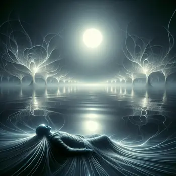 Soft moonlight danced on water, whispering secrets of my dream's serenity.