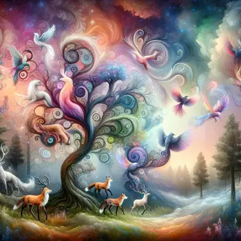 In my dream, I watched trees morphing into vivid, swirling animals effortlessly.