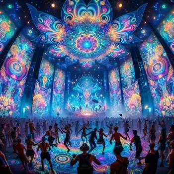 Under neon lights, I danced freely at the enchanting dream music festival.