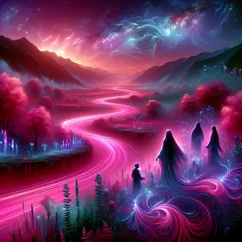 In my dream, I floated gently down the shimmering neon pink river.