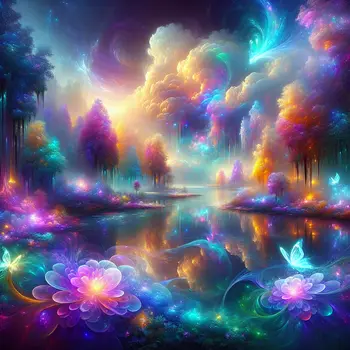 In a luminous dream, swirling opal colors danced around me like whispers.