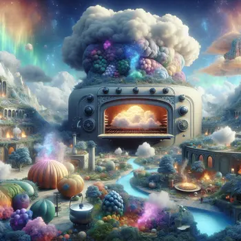 In my dream, an oversized oven baked clouds, releasing fragrant, sweet aromas.