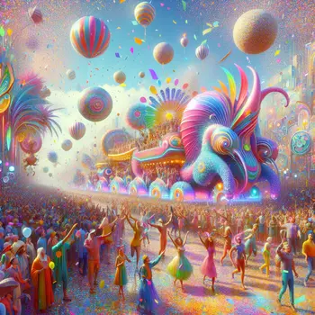 In a vibrant dream, confetti rained down during a dazzling parade.