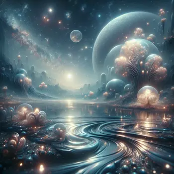 In the dream, a shimmering pool reflected stars and whispered secrets softly. In the dream, a shimmering pool reflected stars and whispered secrets softly.