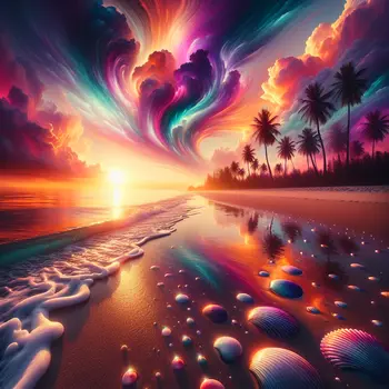 Waves kissed the shore; a colorful sunset painted my dream of pristine beach.