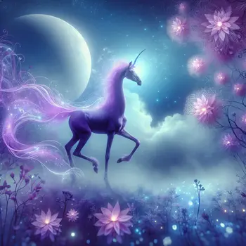 In my dream, a purple giraffe danced under a silver moonlight sky.