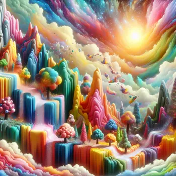 In my dream, mountains of rainbow-colored frosting cascaded like vibrant waterfalls.