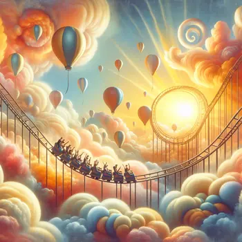 In my dream, a roller coaster spiraled through the clouds, exhilarating and surreal. In my dream, a roller coaster spiraled through the clouds, exhilarating and surreal.