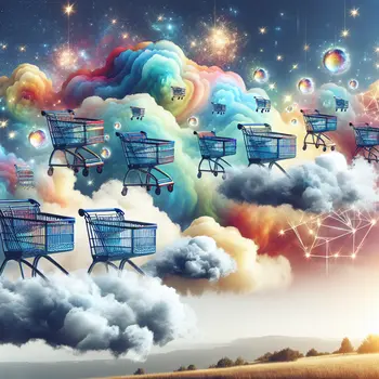 In my dream, shopping carts floated through the sky, shimmering with colors.