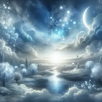 In my dream, silver clouds shimmered under a glowing moonlit sky.