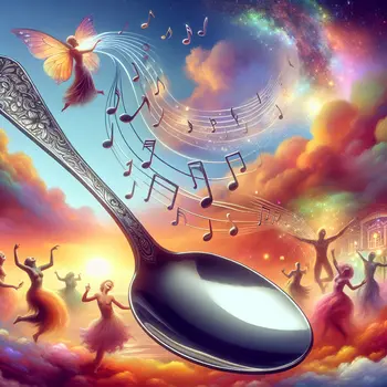 In my dream, a silver singing spoon orchestrates a symphony of laughter.