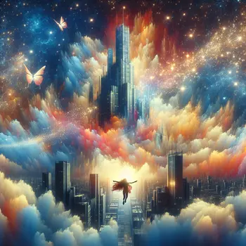 In my dream, I soared above the glittering skyscraper, feeling limitless.