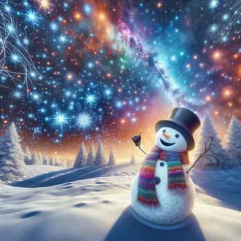 In my dream, the snowman danced under twinkling stars, laughing joyfully.