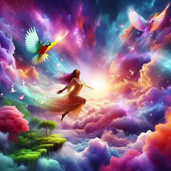 In my dream, I felt weightless, soaring through the sky, limitless joy.