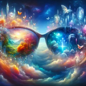 In my dream, shimmering spectacles revealed hidden worlds swirling around me.