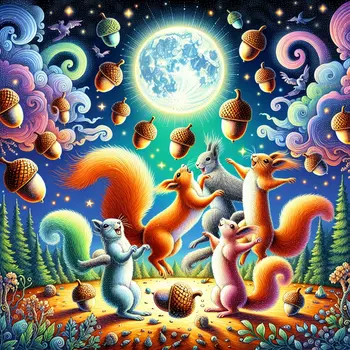 In my dream, squirrels danced under moonlight, gathering shimmering acorns of hope.