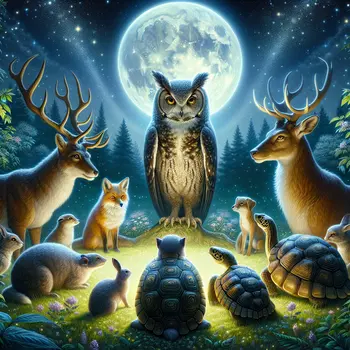 In my dream, wise talking animals held a council under the moonlight.