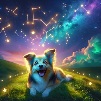 In my dream, a talking dog shared secrets under a starlit sky.