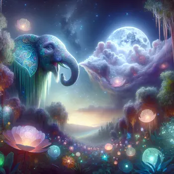 In my dream, a talking elephant shared secrets under a moonlit sky.