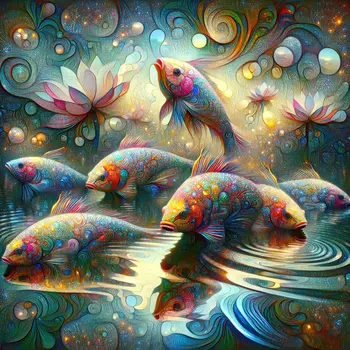 In my dream, colorful talking fish debated philosophy in a shimmering pond.