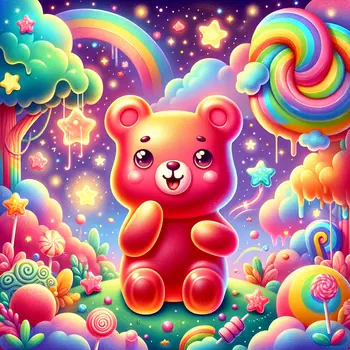 In my dream, a talking gummy bear solved riddles with colorful magic sparks.