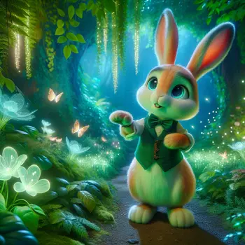 In the dream, a talking rabbit guides me through a lush, enchanted forest.