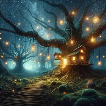 In my dream, the Treehouse glowed under starlight, inviting adventures and whispers.