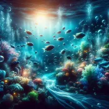 In my dream, colorful fish danced through shimmering light in an underwater world.