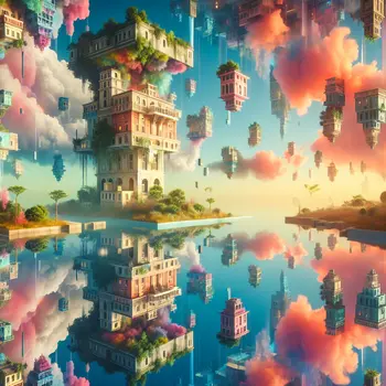 In my dream, upside down buildings floated, defying gravity and logic completely.