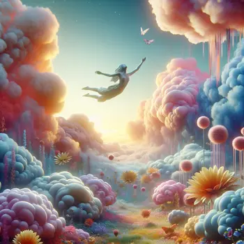 In my dream, I floated through fluffy whipped cream clouds, feeling weightless.