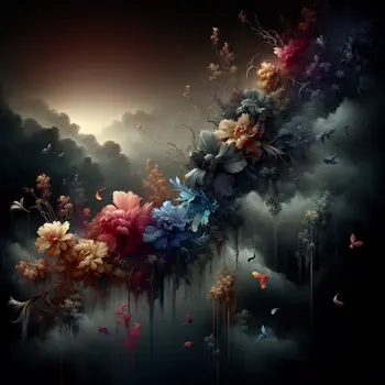 In the dream, flowers wilted under a gray sky, fading into silence.