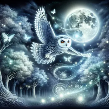 In my dream, a wise owl soared, sharing ancient secrets under moonlight.