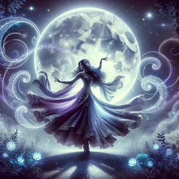 In the dream, the witch danced under moonlight, casting shadows and spells.