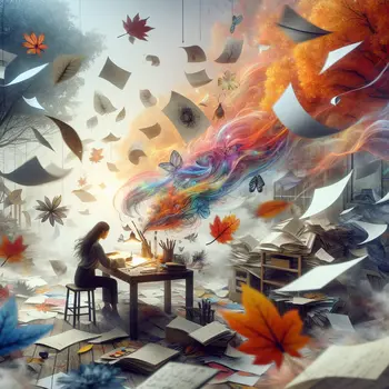 In my dream, I'm working tirelessly, papers swirling like autumn leaves around me.