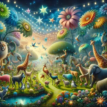 In my dream, colorful animals danced joyfully around the enchanted zoo.